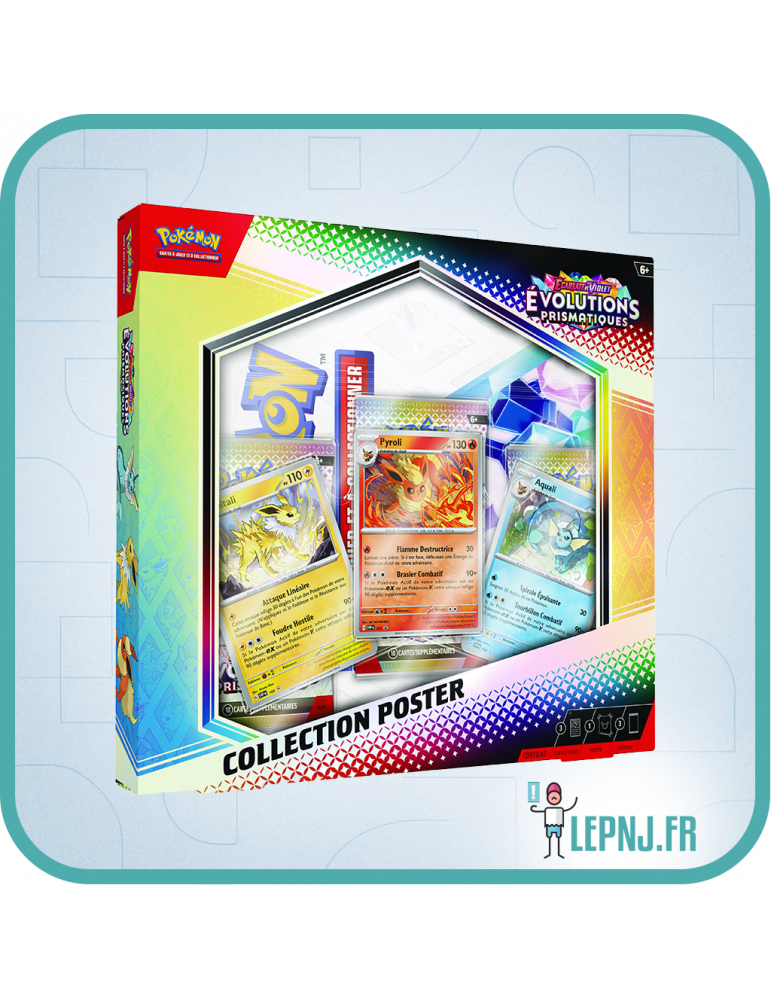 Coffret Poster Pokémon Ev8.5 Evolutions Prismatiques - Ecarlate et Violet - Lepnj.fr