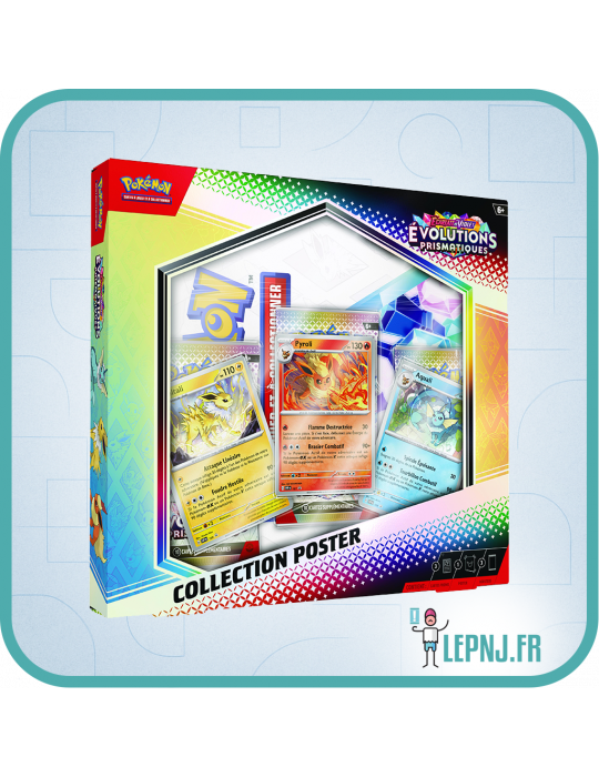 Coffret Poster Pokémon Ev8.5 Evolutions Prismatiques - Ecarlate et Violet - Lepnj.fr