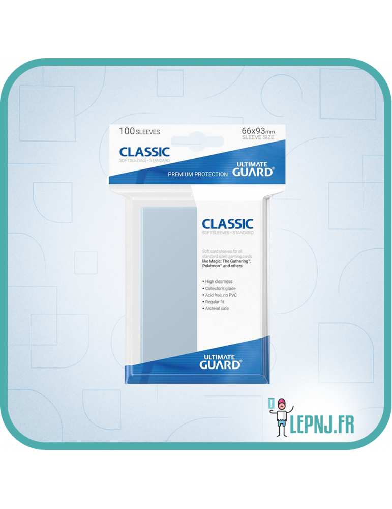 Protèges Cartes Standard - Transparent - Ultimate Guard - Par 100