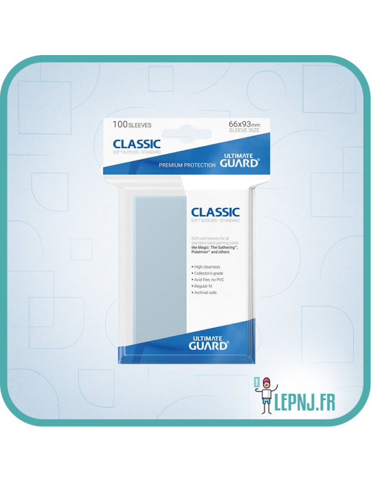 Protèges Cartes Standard - Transparent - Ultimate Guard - Par 100