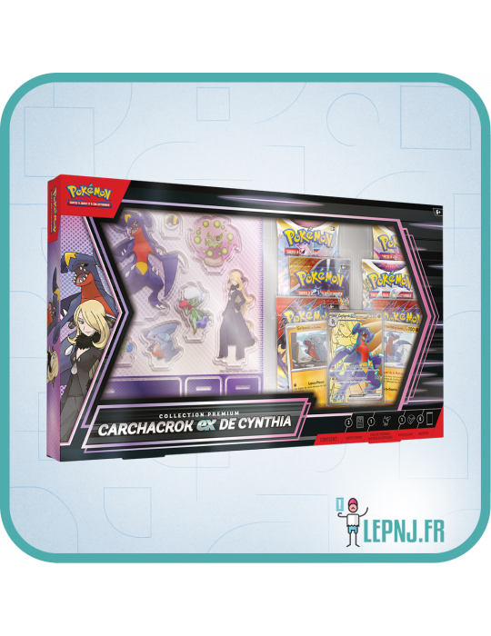 Pokemon Coffret Collection Prémium carchacrok Ex de Cynthia - Ecarlate et Violet - Lepnj.fr