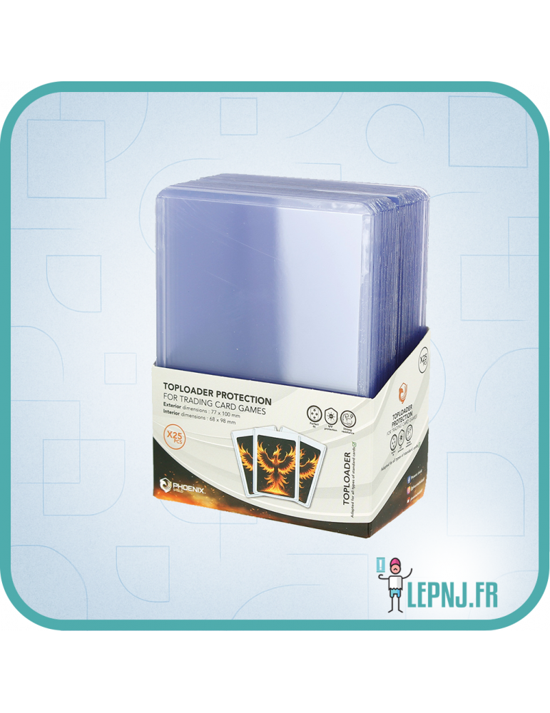 Phoenix Shield - Toploader Taille Standard - Paquet de 25 - Lepnj.fr