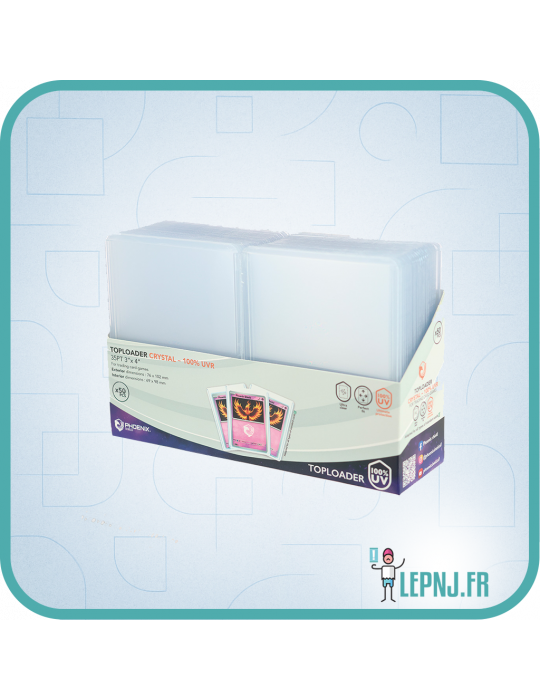 Phoenix Shield - Toploader Crystal 100% UV - Taille Standard - Paquet de 50 - Lepnj.fr