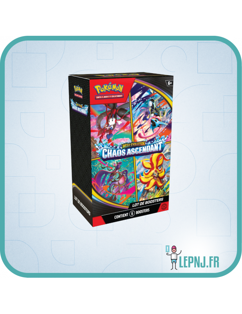 Pokémon - Bundle de 6 Boosters - ME04 Méga-Évolution - Chaos Ascendant
